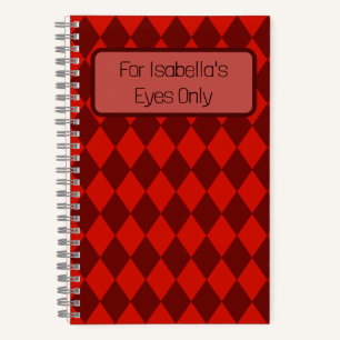 Red Diamonds My Eyes Only Journal
