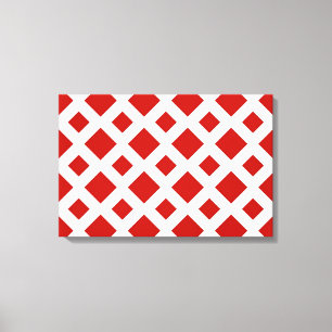 Red Diamonds on White Canvas Print