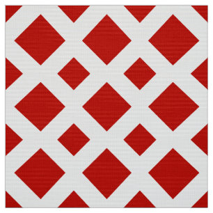 Red Diamonds on White Geometric Fabric