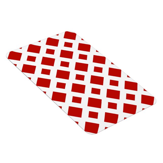 Red Diamonds on White Magnet (Right Side)