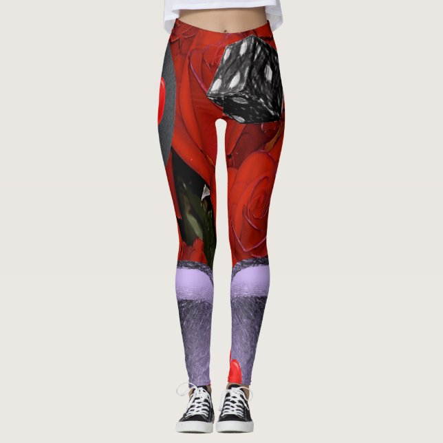 red dice black tights leggings long (Front)
