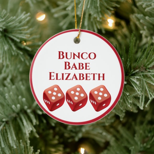 Red Dice Bunco Christmas Ceramic Tree Decoration (Tree)