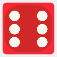 Red Dice Die Roll Six Square Seal