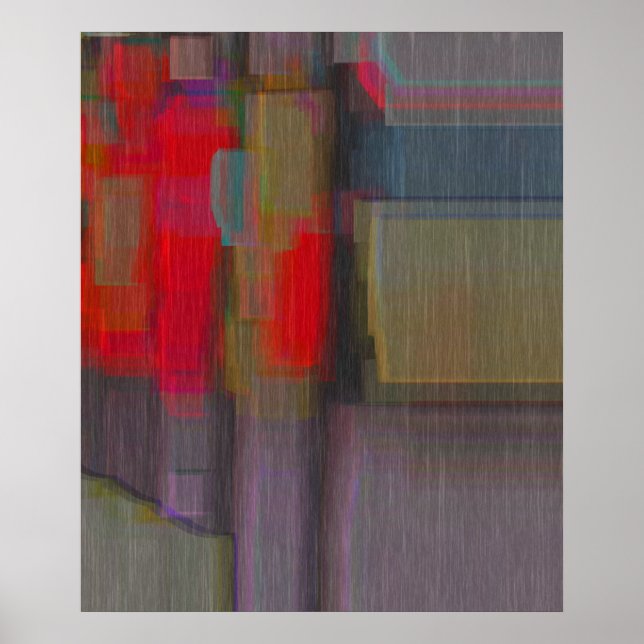 Red, digital abstract poster (Front)