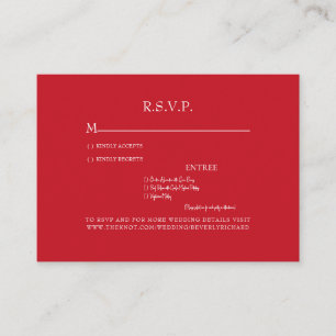 Red Dinner Options Wedding RSVP Enclosure Card