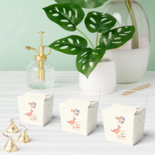 Red dinosaur two rex 2nd birthday party  favour box