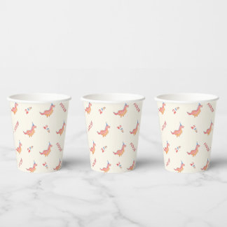 Red dinosaur two rex 2nd birthday party paper cups