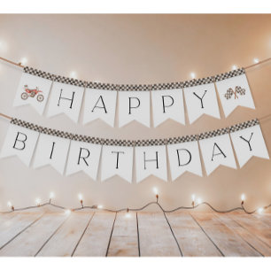 Red Dirt Bike Bunting Banner