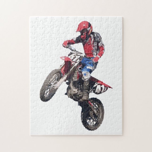 Red Dirt Bike Jigsaw Puzzle (Vertical)