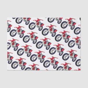 Red Dirt Bike Motorcycle Custom Colour Background Tissue Paper
