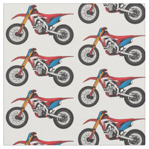 Red dirt bike motorcycle fabric