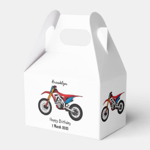 Red dirt bike motorcycle favour box