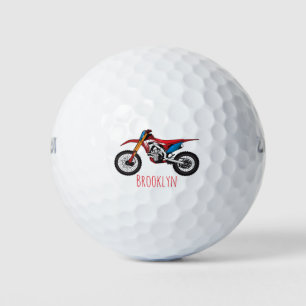 Red dirt bike motorcycle golf balls