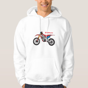Red dirt bike motorcycle hoodie