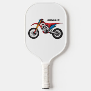 Red dirt bike motorcycle  pickleball paddle
