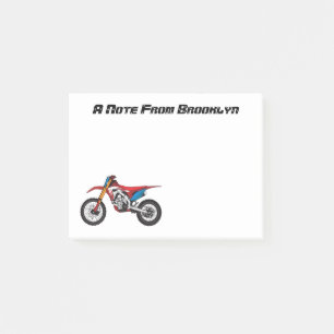 Red dirt bike motorcycle post-it notes
