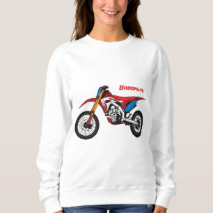 Red dirt bike motorcycle  sweatshirt