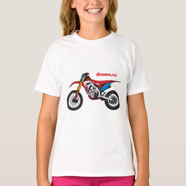 Red dirt bike motorcycle T-Shirt (Front)