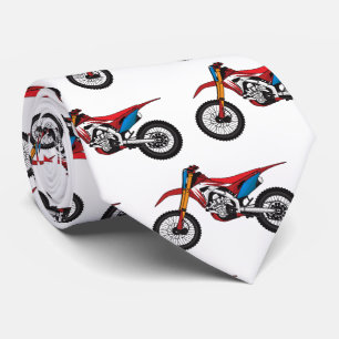 Red dirt bike motorcycle tie