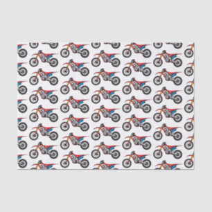 Red dirt bike motorcycle tissue paper