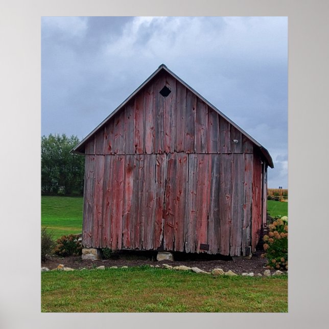 Red Distressed Barn, Farm Life Poster (Front)
