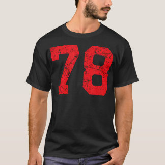 Red Distressed Sport Team Number T-Shirt