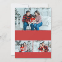 Red DIY 5x7 3 Photo Collage Template