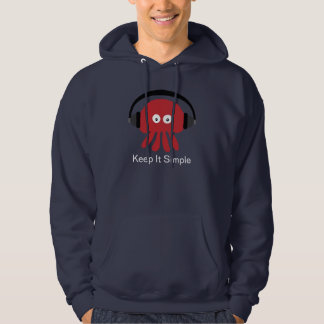Red DJ Jellyfish Keep It Simple Navy Hoody