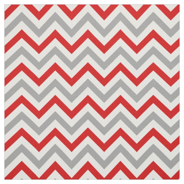 Red, Dk Grey, White LG Chevron ZigZag Sz6 Fabric (Swatch)