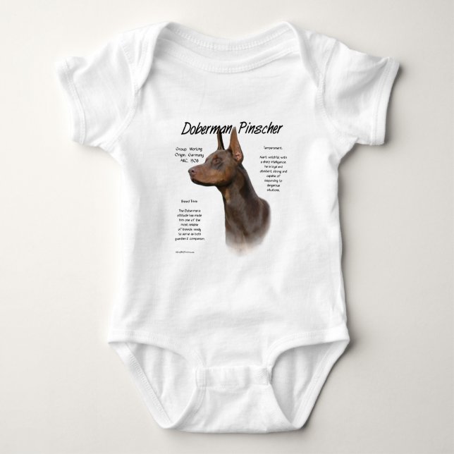 Red Doberman History  Baby Bodysuit (Front)