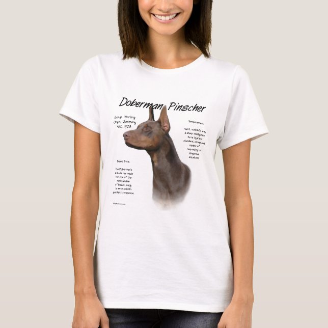 Red Doberman History  T-Shirt (Front)