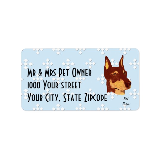 Red Doberman Pinscher Label (Front)