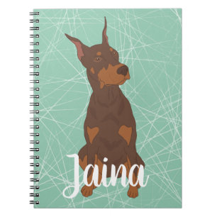 Red Doberman Pinscher Notebook