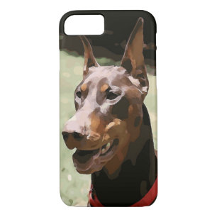 Red Doberman Potrait (v9-2) Case-Mate iPhone Case
