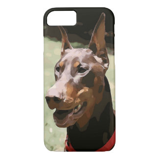 Red Doberman Potrait (v9-2) Case-Mate iPhone Case