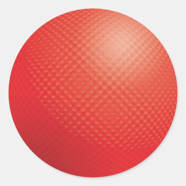 Red Dodgeball Classic Round Sticker (Front)
