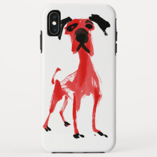 Red Dog Expressive Red & Black Dog Art Golf Ball Case-Mate iPhone Case