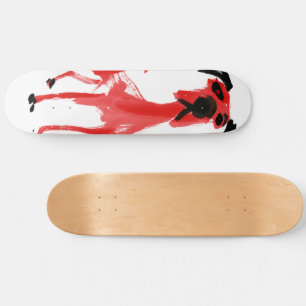 Red Dog Expressive Red & Black Dog Art Skateboard