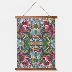 Red Dogwood Fruit Nature Abstract Hanging Tapestry