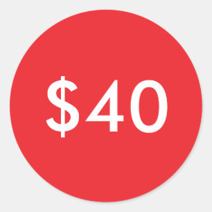 Red Dollar Price Tag Sticker Business Label Design
