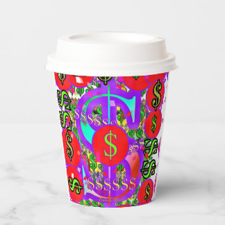 Red Dollar Signs  Paper Cups