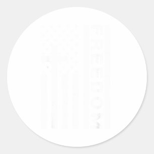 Red Dom American Flag And Cross Faith Family Dom Classic Round Sticker