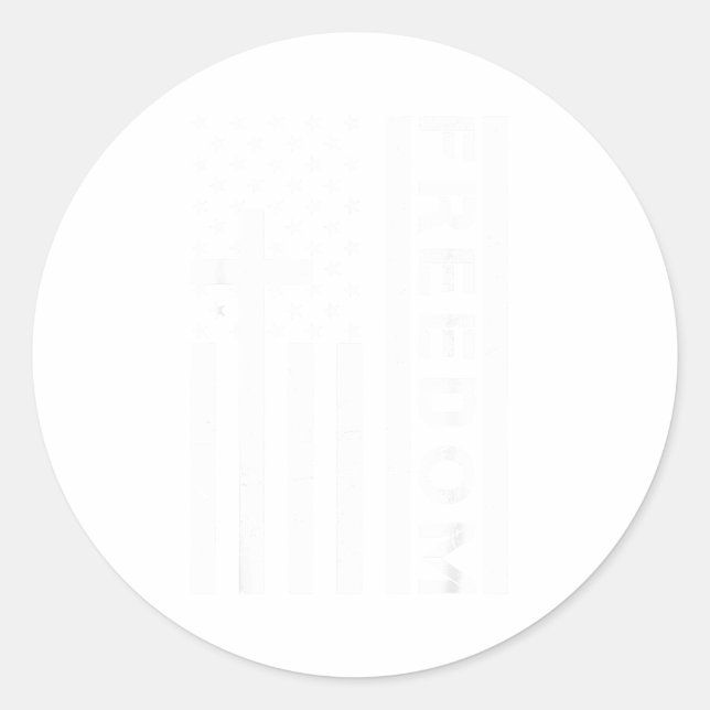 Red Dom American Flag And Cross Faith Family Dom  Classic Round Sticker (Front)