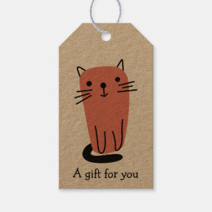 Red Doodle Cat Gift For You Custom Tags