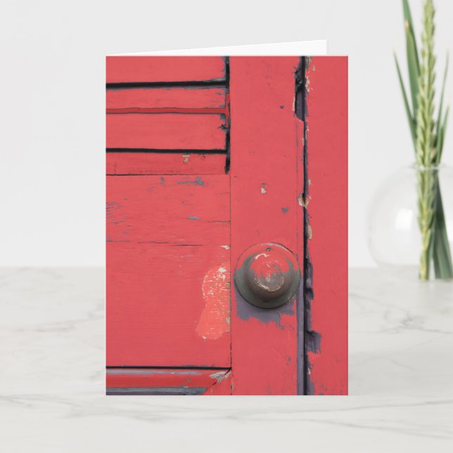 Red Door Blank Greeting Card (Front)