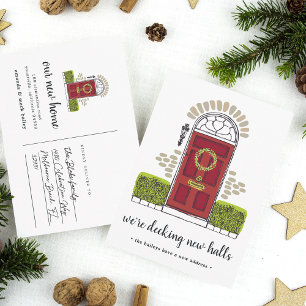 Red Door Holiday Moving Announcement Postcard