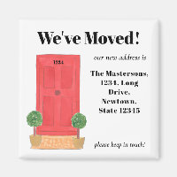 Red Door We've Moved Magnet