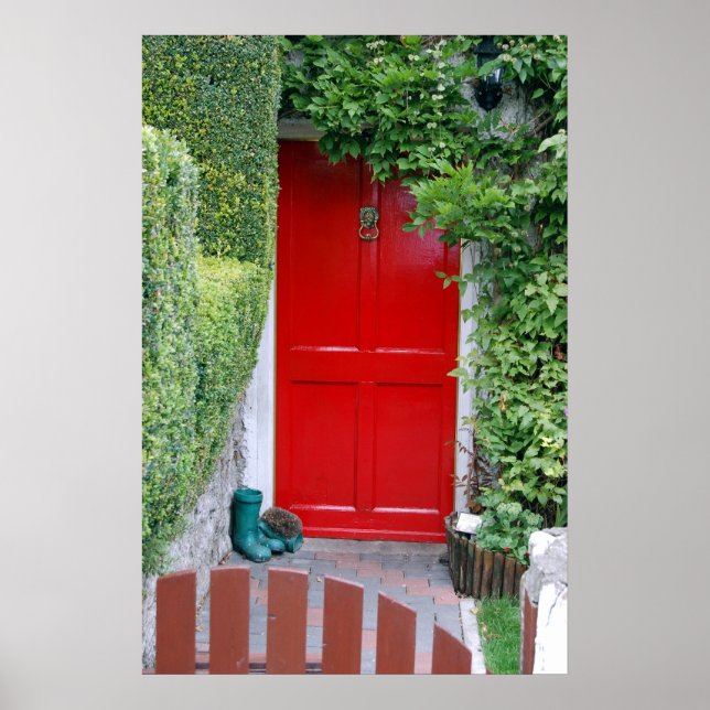 Red Door with Boots Poster (Front)