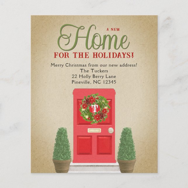 Red Door Wreath Topiaries Christmas Moving (Front)