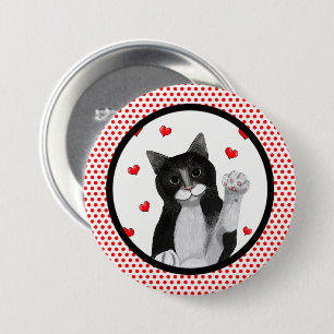 Red Dots Black Border 7.5 Cm Round Badge